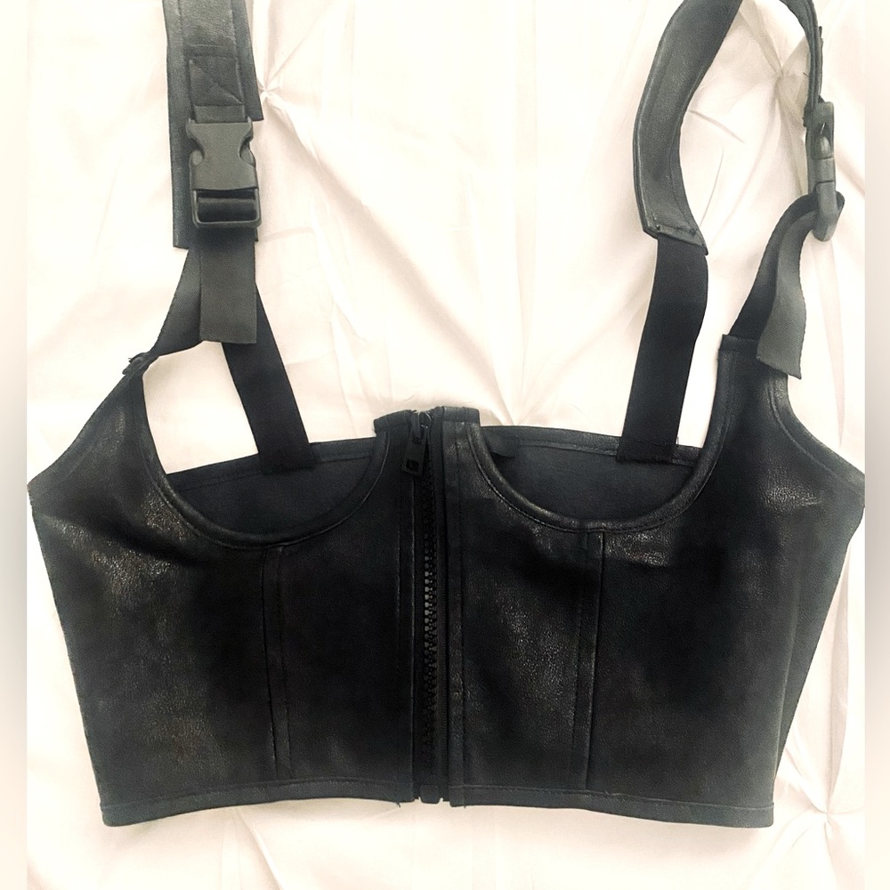 Black leather harness